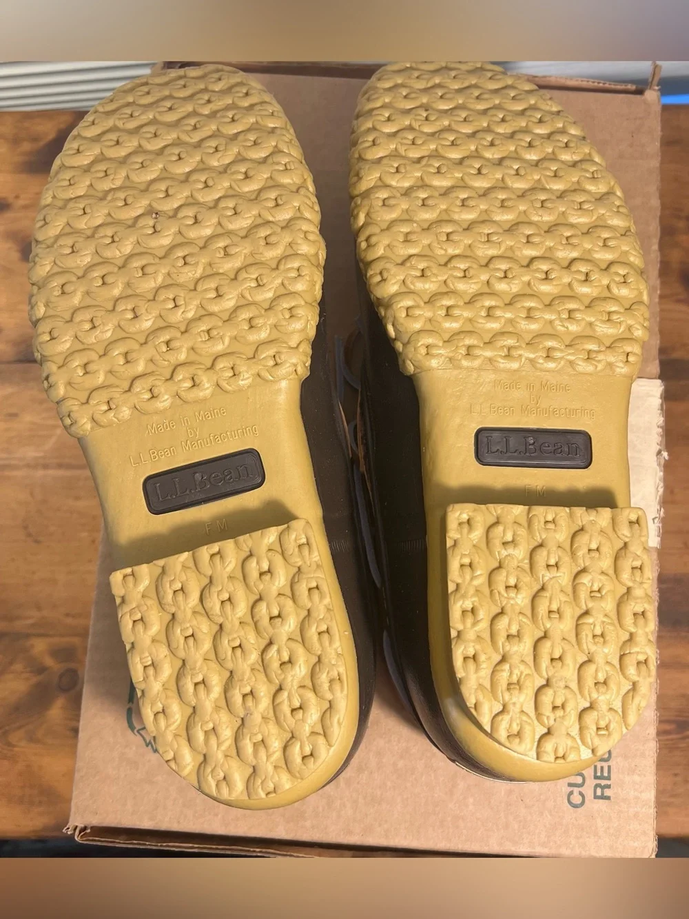 NEW LL Bean Men's Bean Boots, Rubber Mocs, Waterproof, Leather Upper, Size 8 M